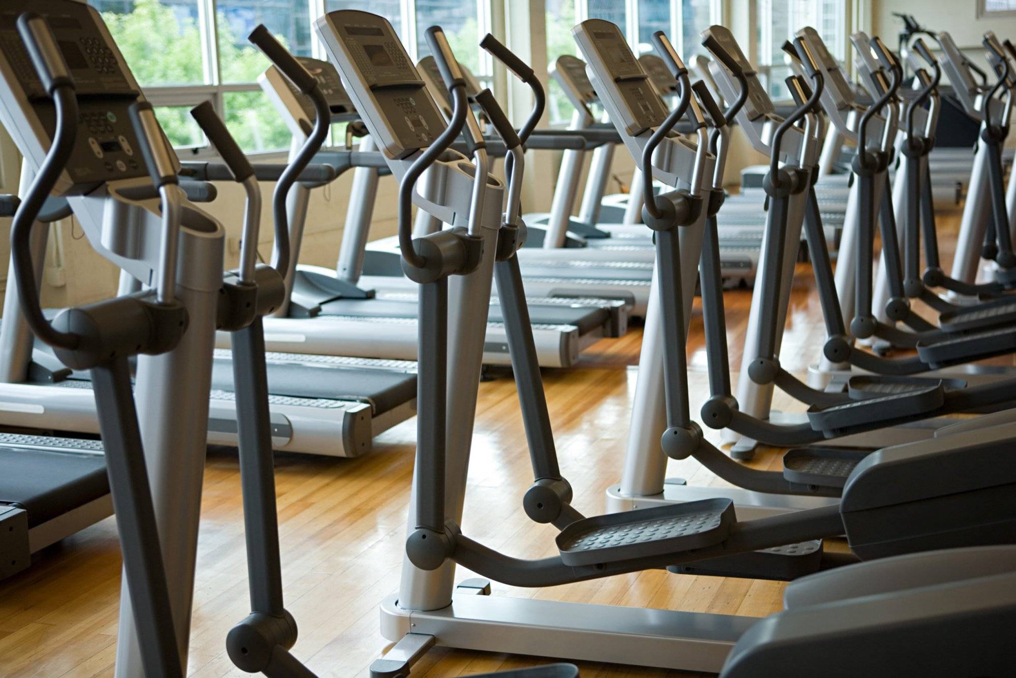 Treadmills in a row Treadmills in a row